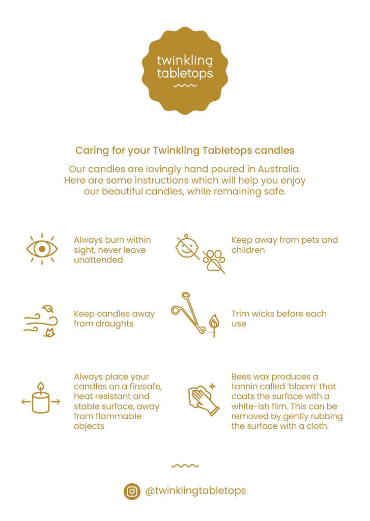 Twinkling Tabletops - Wavy Taper Candle Set in Sunbake