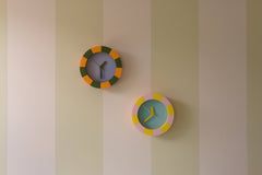 DANIEL - EMMA - Yellow & Pink Stripe Clock