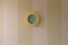 DANIEL - EMMA - Yellow & Pink Stripe Clock
