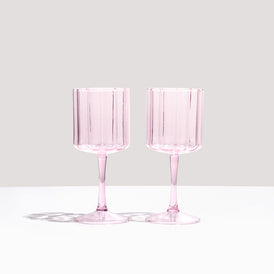 Fazeek - Wave Wine Glass Set Pink