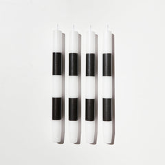Fazeek - Stripe Candle Four Pack Black + White