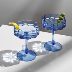 Fazeek - Two Wave Coupe Glasses Blue