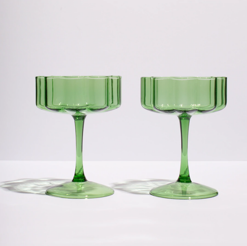 Fazeek - Two Wave Coupe Glasses Green