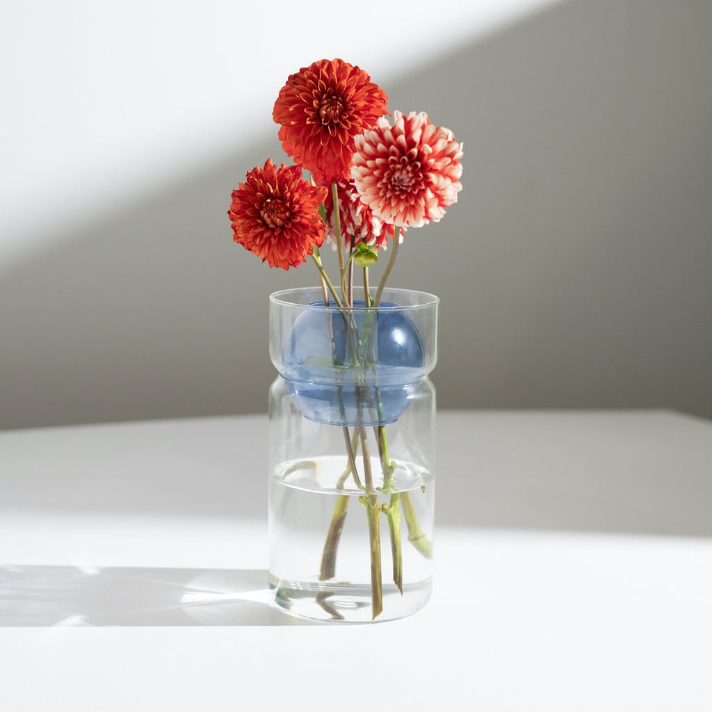 Fazeek - Balance Vase Clear & Blue
