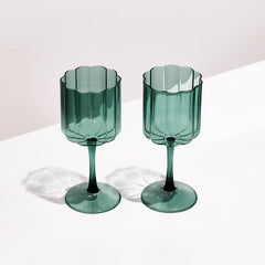 Fazeek - Wave Wine Glass Set Teal